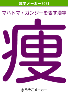マハトマ・ガンジーの2021年の漢字メーカー結果