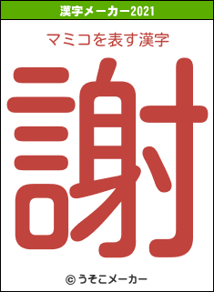 マミコの2021年の漢字メーカー結果