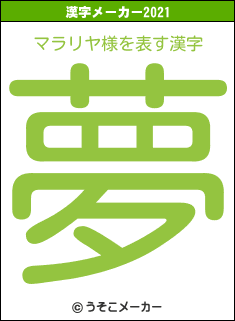 マラリヤ様の2021年の漢字メーカー結果