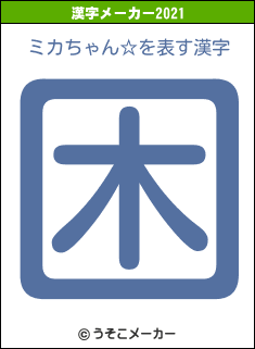 ミカちゃん☆の2021年の漢字メーカー結果