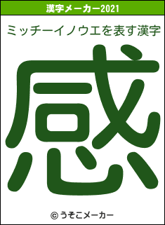 ミッチーイノウエの2021年の漢字メーカー結果