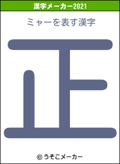 ミャーの2021年の漢字メーカー結果