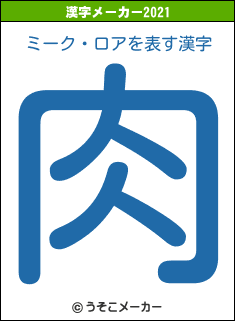 ミーク・ロアの2021年の漢字メーカー結果