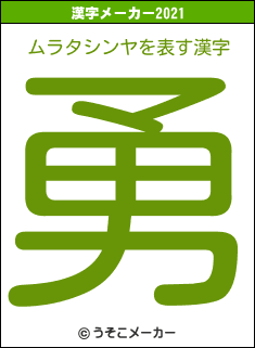 ムラタシンヤの2021年の漢字メーカー結果