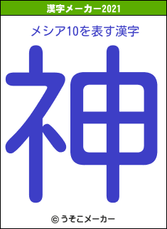 メシア10の2021年の漢字メーカー結果