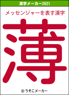 メッセンジャーの2021年の漢字メーカー結果