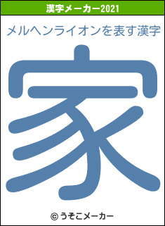 メルヘンライオンの2021年の漢字メーカー結果