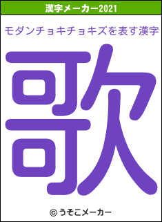 モダンチョキチョキズの2021年の漢字メーカー結果