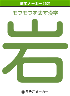 モフモフの2021年の漢字メーカー結果