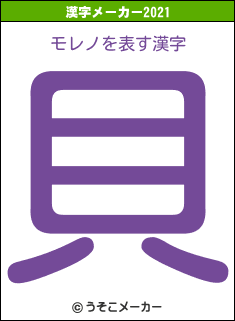 モレノの2021年の漢字メーカー結果