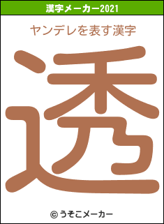 ヤンデレの2021年の漢字メーカー結果