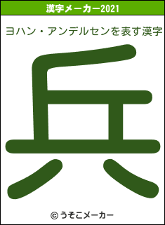 ヨハン・アンデルセンの2021年の漢字メーカー結果