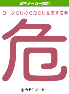 ヨーダらけのらだらけの2021年の漢字メーカー結果