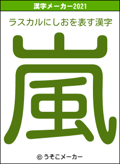 ラスカルにしおの2021年の漢字メーカー結果