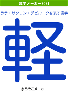 ララ・サタリン・デビルークの2021年の漢字メーカー結果