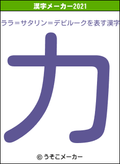 ララ＝サタリン＝デビルークの2021年の漢字メーカー結果