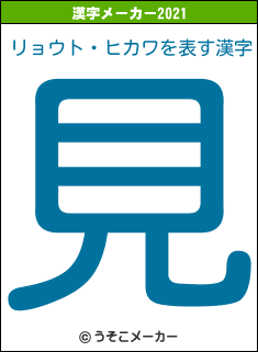リョウト・ヒカワの2021年の漢字メーカー結果