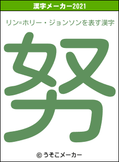 リン=ホリー・ジョンソンの2021年の漢字メーカー結果
