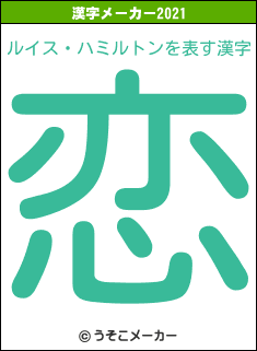 ルイス・ハミルトンの2021年の漢字メーカー結果