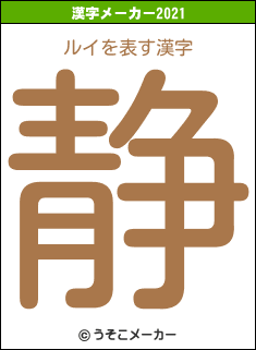 ルイの2021年の漢字メーカー結果