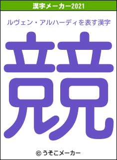 ルヴェン・アルハーディの2021年の漢字メーカー結果