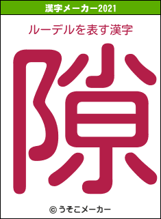 ルーデルの2021年の漢字メーカー結果