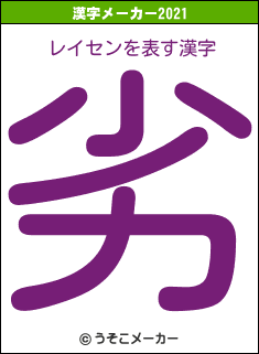 レイセンの2021年の漢字メーカー結果