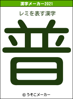 レミの2021年の漢字メーカー結果