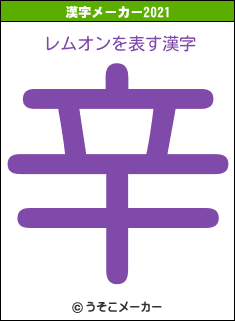 レムオンの2021年の漢字メーカー結果