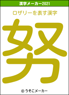 ロザリーの2021年の漢字メーカー結果