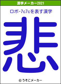 ロボ-7c7cの2021年の漢字メーカー結果