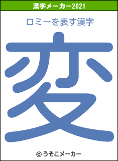 ロミーの2021年の漢字メーカー結果