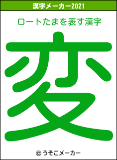 ロートたまの2021年の漢字メーカー結果