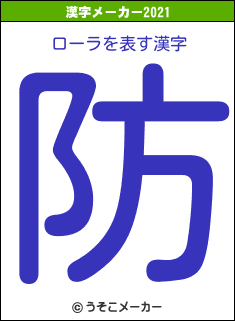 ローラの2021年の漢字メーカー結果