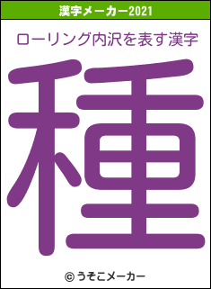 ローリング内沢の2021年の漢字メーカー結果