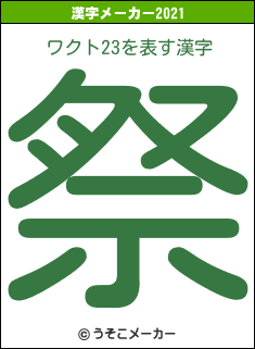 ワクト23の2021年の漢字メーカー結果