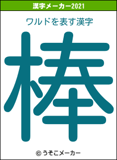 ワルドの2021年の漢字メーカー結果