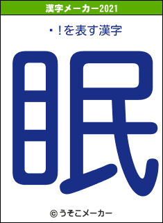 㥪!の2021年の漢字メーカー結果