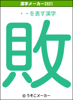 䥸ؤの2021年の漢字メーカー結果