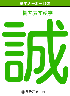 一樹の2021年の漢字メーカー結果