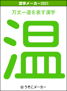 万丈一道の2021年の漢字メーカー結果