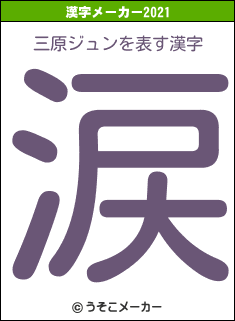 三原ジュンの2021年の漢字メーカー結果
