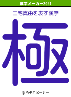 三宅真由の2021年の漢字メーカー結果