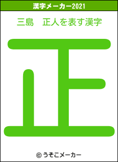 三島　正人の2021年の漢字メーカー結果