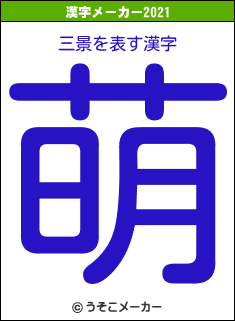 三景の2021年の漢字メーカー結果