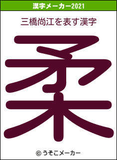 三橋尚江の2021年の漢字メーカー結果