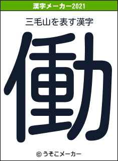 三毛山の2021年の漢字メーカー結果