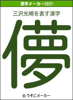 三沢光晴の2021年の漢字メーカー結果