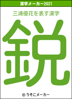 三浦優花の2021年の漢字メーカー結果