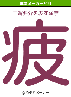 三觜要介の2021年の漢字メーカー結果